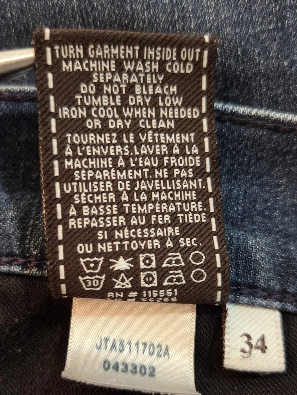 7 for All Mankind Jeans Slimmy Washed  Blue Denim Jeans, Tapered Legs, 34x32